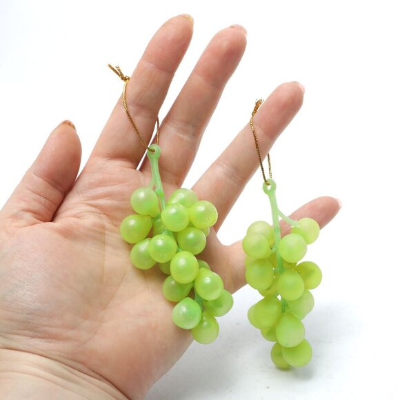 Artificial Mini Grape Clusters Green Rubber Ornament Holiday Fall Tree Wreath x2 - Picture 6 of 6